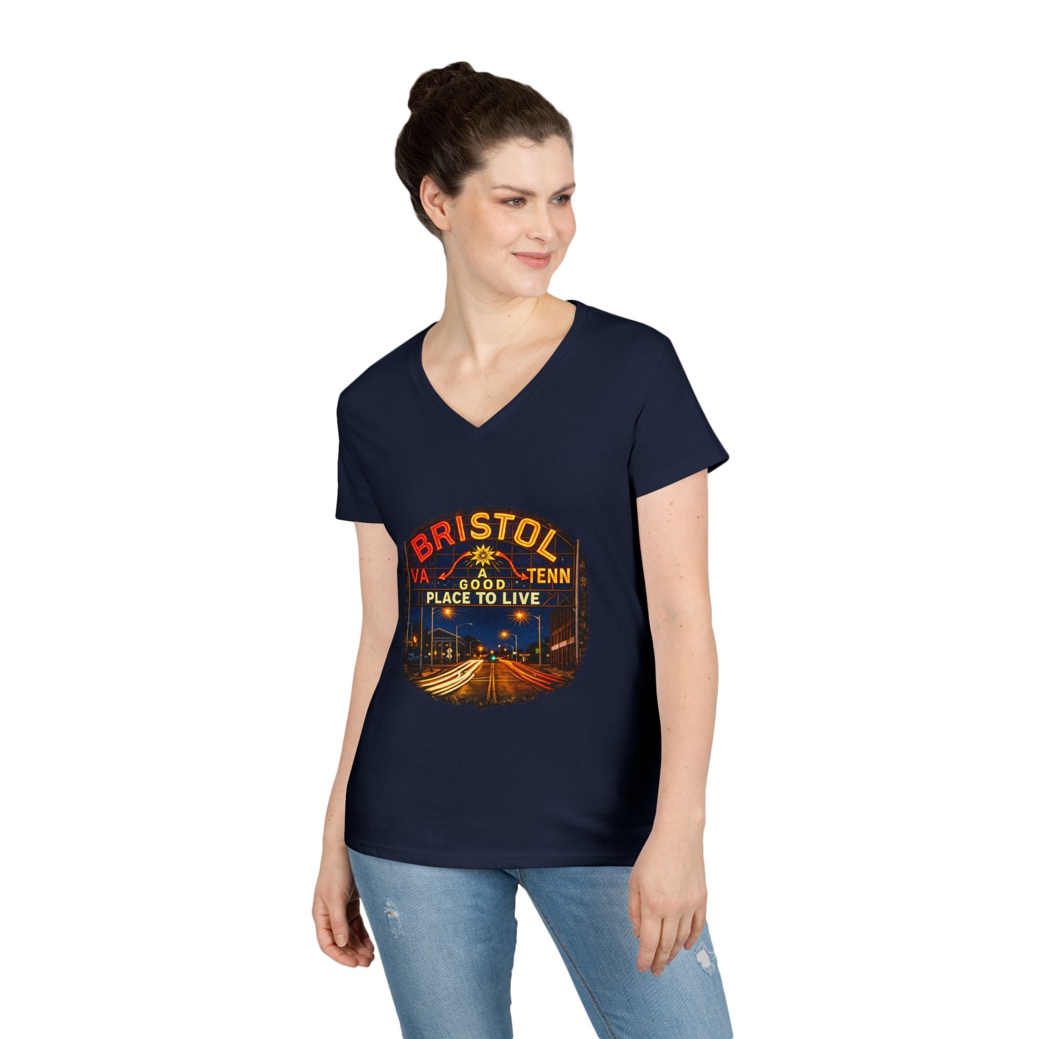 Bristol Sign Ladies' V-Neck T-Shirt