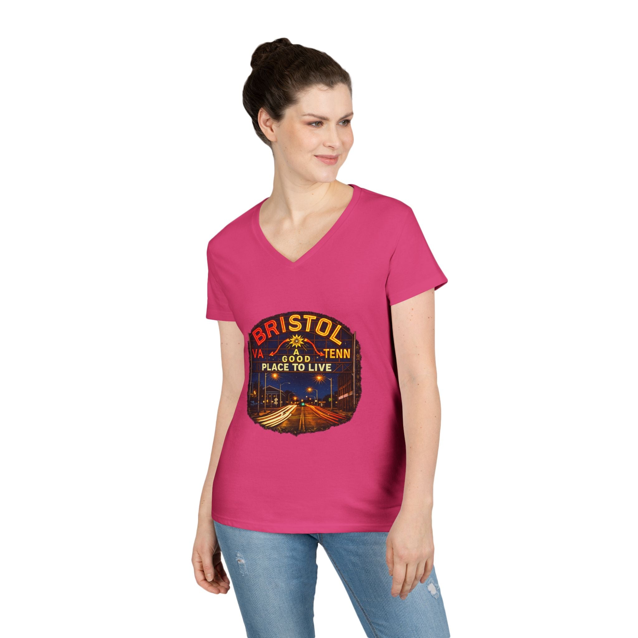 Bristol Sign Ladies' V-Neck T-Shirt