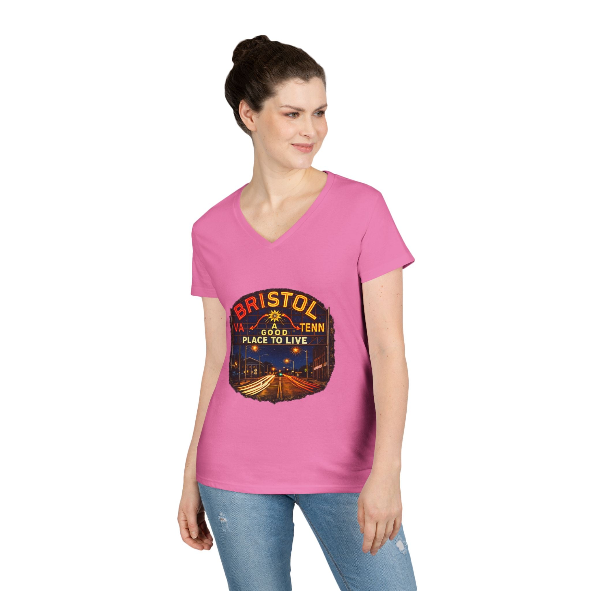 Bristol Sign Ladies' V-Neck T-Shirt