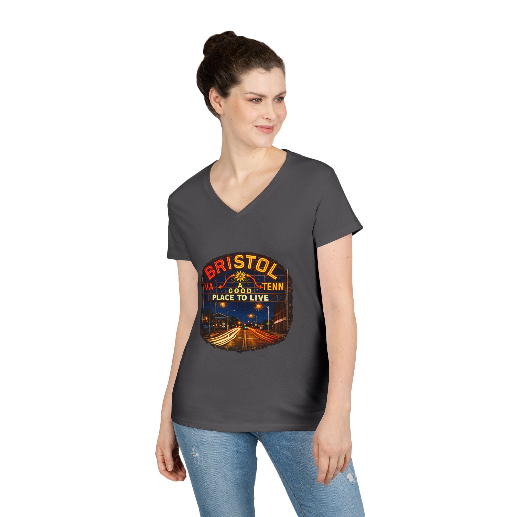 Bristol Sign Ladies' V-Neck T-Shirt